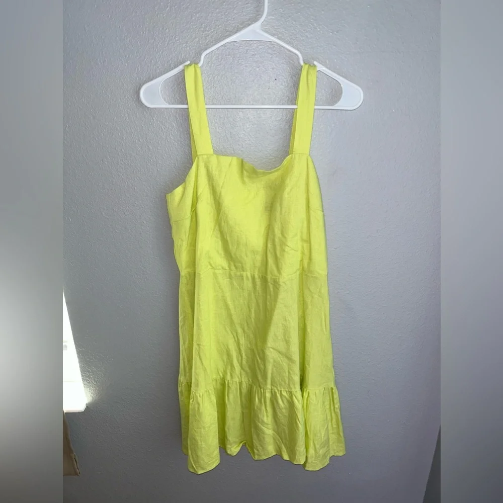 NY&Co Yellow Linen Blend Flare Dress (NWT) - Picture 5 of 8